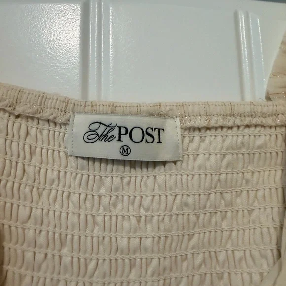 NWOT! The Post Cream Smocked Dress - Picture 3 of 4